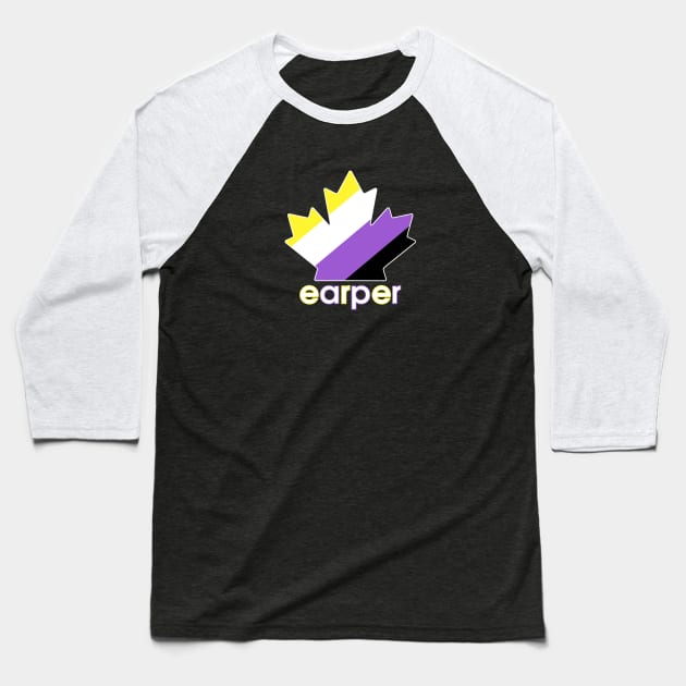 Non-Binary Earper Pride Maple Leaf - Wynonna Earp Baseball T-Shirt by viking_elf